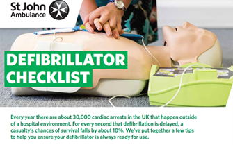 Defibrillator checklist poster