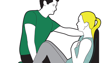 Heart attack first aid - help the casualty into a comfortable position