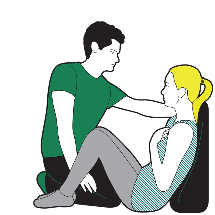 Heart attack first aid - help the casualty into a comfortable position