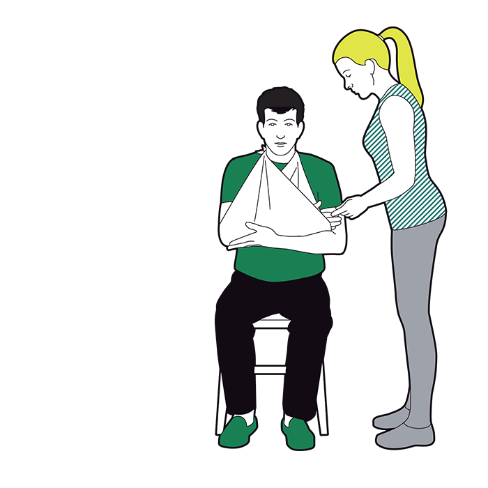 Arm sling - check circulation in fingertips