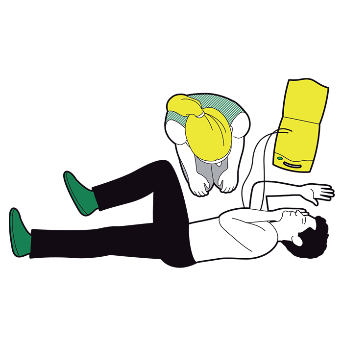 Using a defibrillator - if casualty shows signs of responsiveness, put them