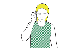 Illustration of a woman calling 999.