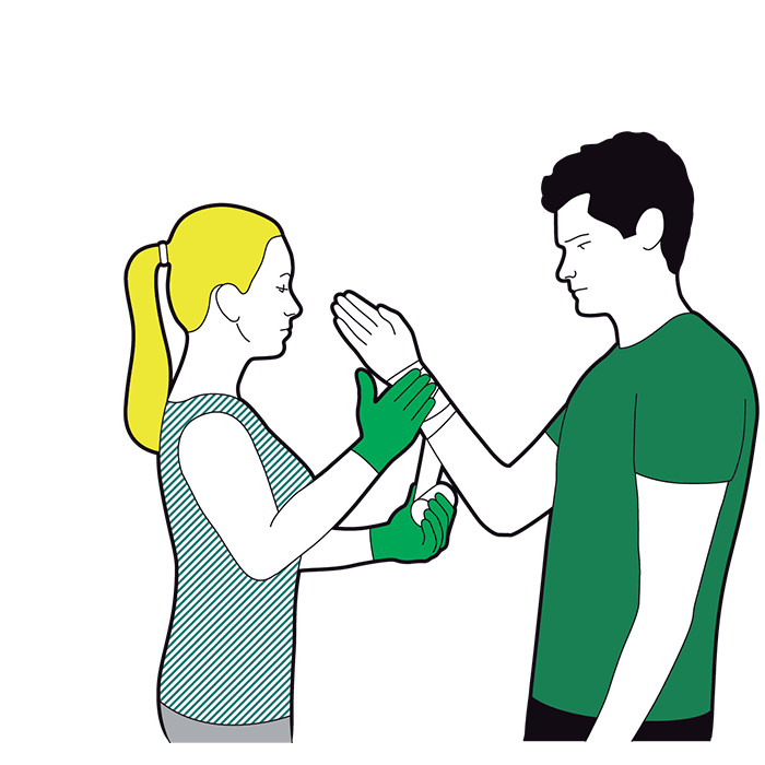 Severe bleeding first aid - firmly secure the dressing with a bandage