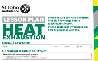 Heat Exhaustion lesson plan image