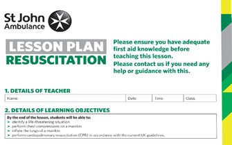 Resuscitation (CPR - Adult) lesson plan image