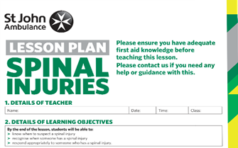 Spinal Injury lesson plan image