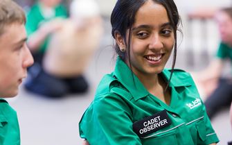 Cadet observer smiling