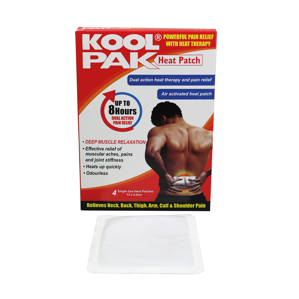 Pack of 4 13 x 9.5cm KoolPak® Heat Patch