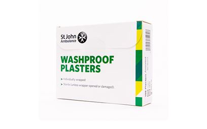  Pack of 100 Assorted Sizes St John Ambulance Washproof Low Allergy Plasters