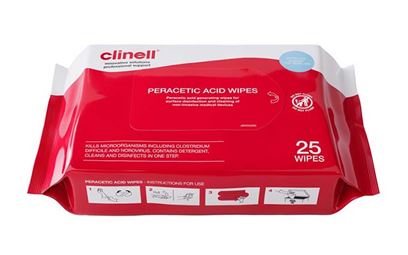 Pack of 25 Clinell® Peracetic Acid Wipes