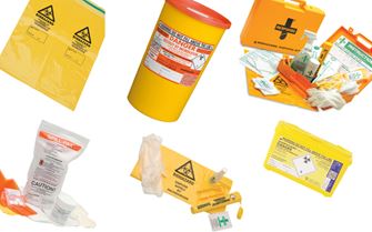 Spill kits, sharps and disposal containers