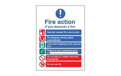 Fire Action Photoluminescent Vinyl Sign Fire Action Photoluminescent Vinyl Sign