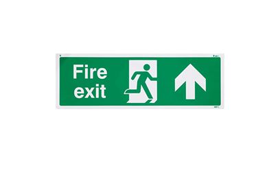 Fire Exit Up British Standard Vinyl Sign