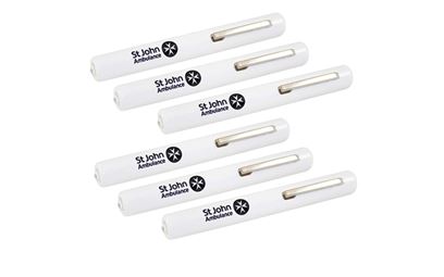 Pack of 6 St John Ambulance Disposable Pen Light Torches