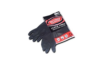 Large Black Optima Tough Rubber Gloves