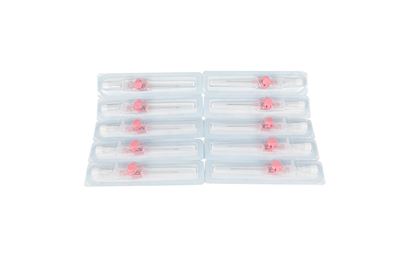 Pack of 10 20g Pink Ported Safety Cannula